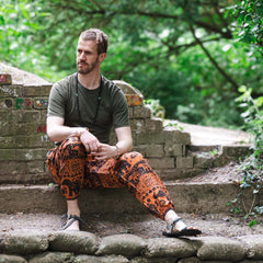 Autumnal Elephant Print Trousers-Trousers-Siesta Crafts