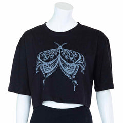 Henna Moth Crop T-Shirt-T-Shirts-Siesta Crafts