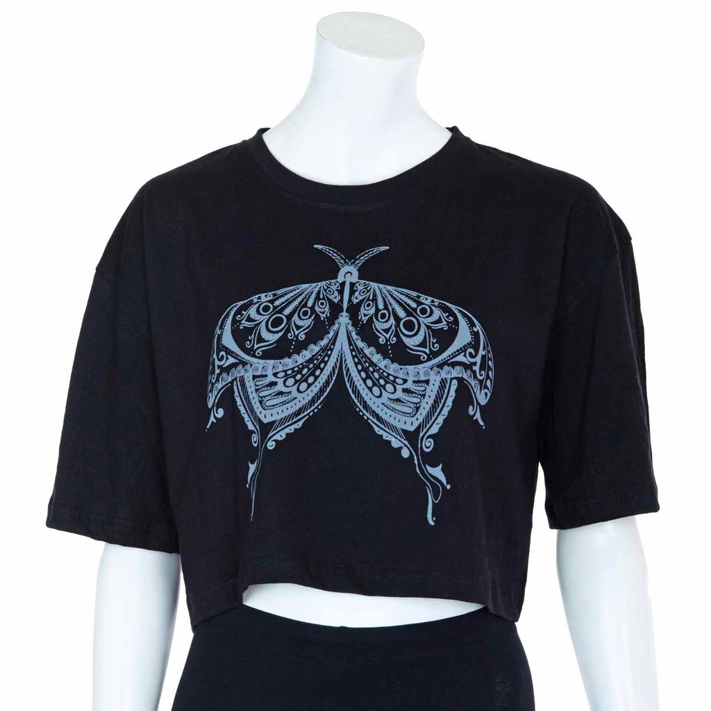 Henna Moth Crop T-Shirt-T-Shirts-Siesta Crafts