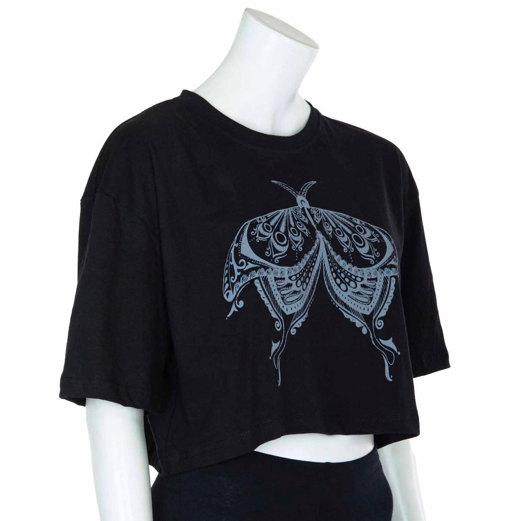 Henna Moth Crop T-Shirt-T-Shirts-Siesta Crafts