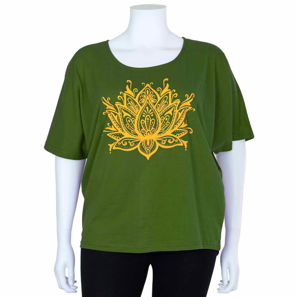 Lotus Yoga Slouch Top-T-Shirts-Siesta Crafts