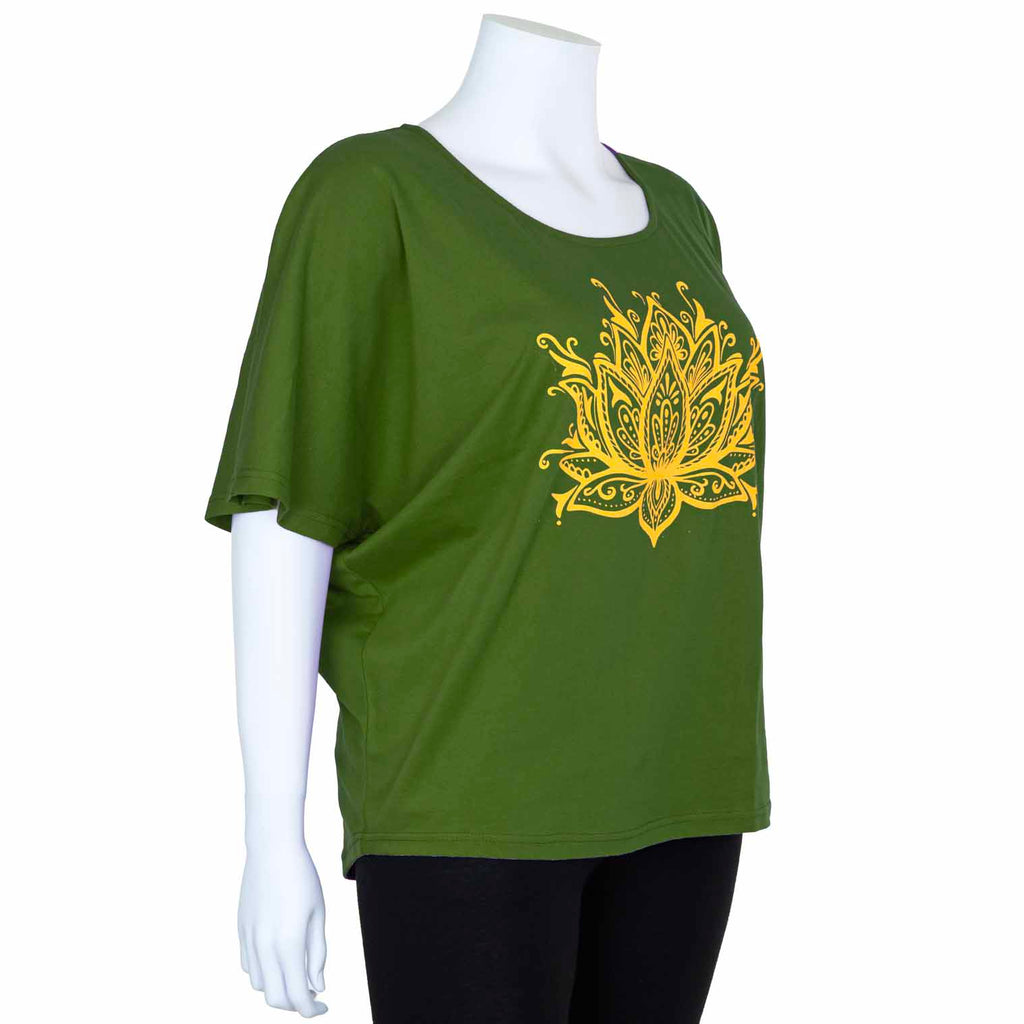 Lotus Yoga Slouch Top-T-Shirts-Siesta Crafts