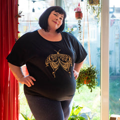 Henna Moth Slouch Top-T-Shirts-Siesta Crafts