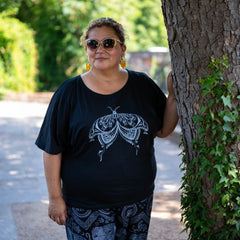 Henna Moth Slouch Top-T-Shirts-Siesta Crafts