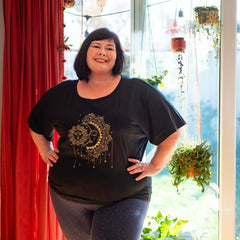 Eclipse Slouch Top-T-Shirts-Siesta Crafts