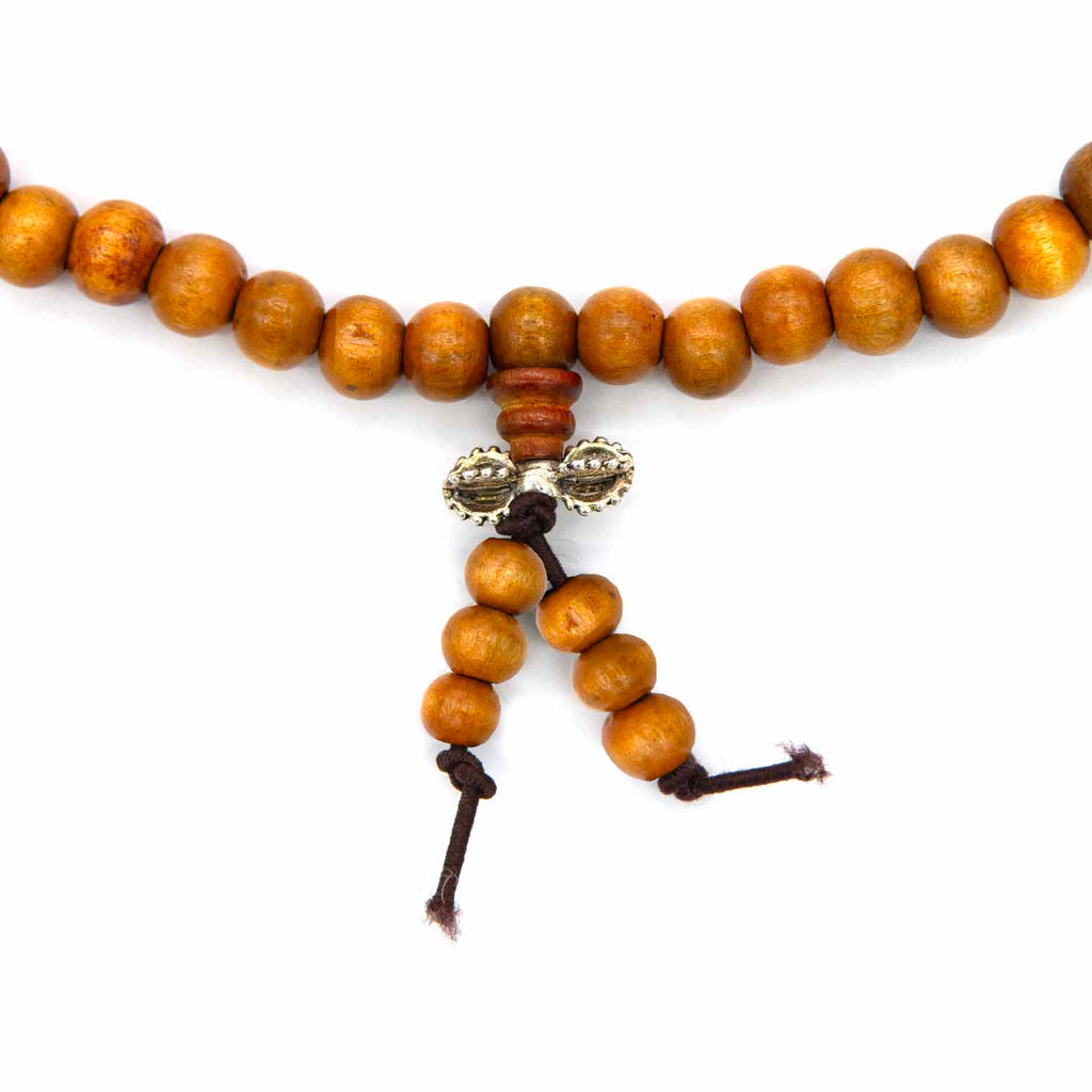 Wooden Mallah Beads on Elastic with Dorje-Buddhism-Siesta Crafts