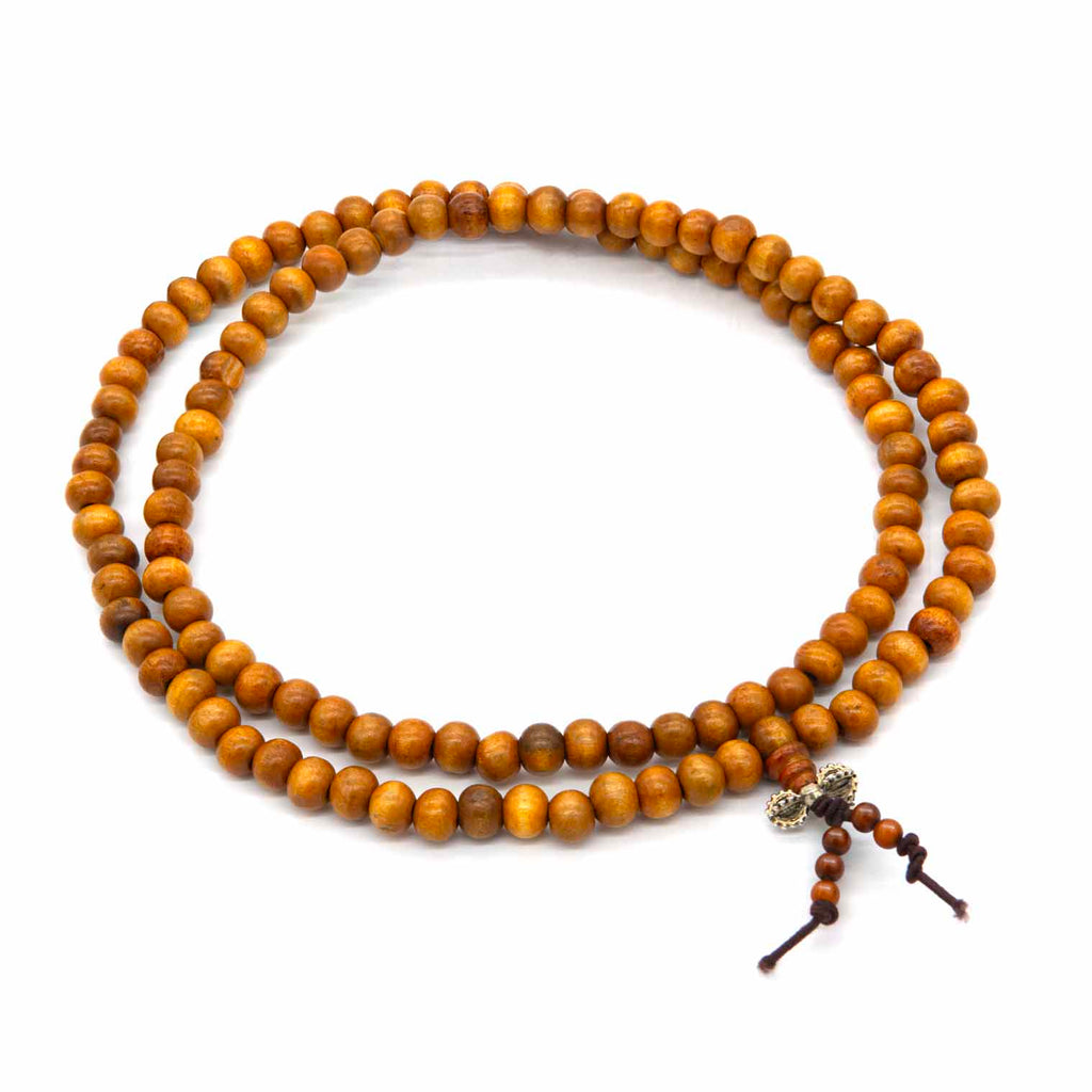 Wooden Mallah Beads on Elastic with Dorje-Buddhism-Siesta Crafts