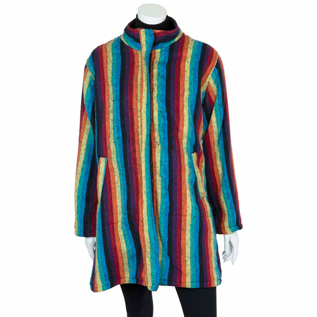 Brushed Gheri Fleece Lined Coat-Coats, Jackets & Ponchos-Siesta Crafts