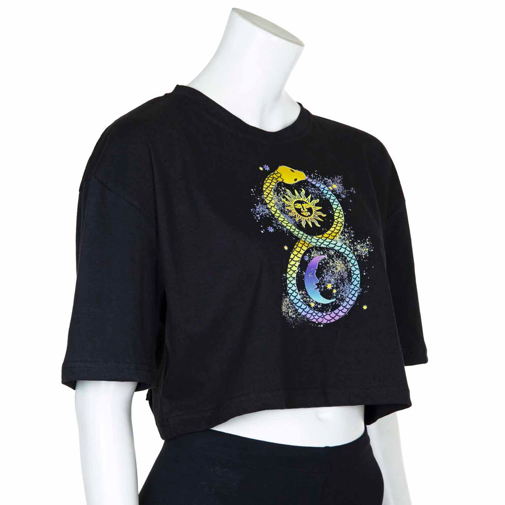 Eternal Celestial Snake Crop T-Shirt-T-Shirts-Siesta Crafts