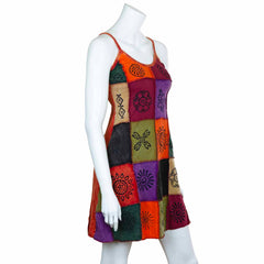 Patchwork Mini Dress-Dresses-Siesta Crafts