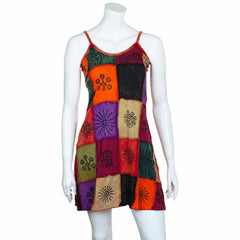 Patchwork Mini Dress-Dresses-Siesta Crafts
