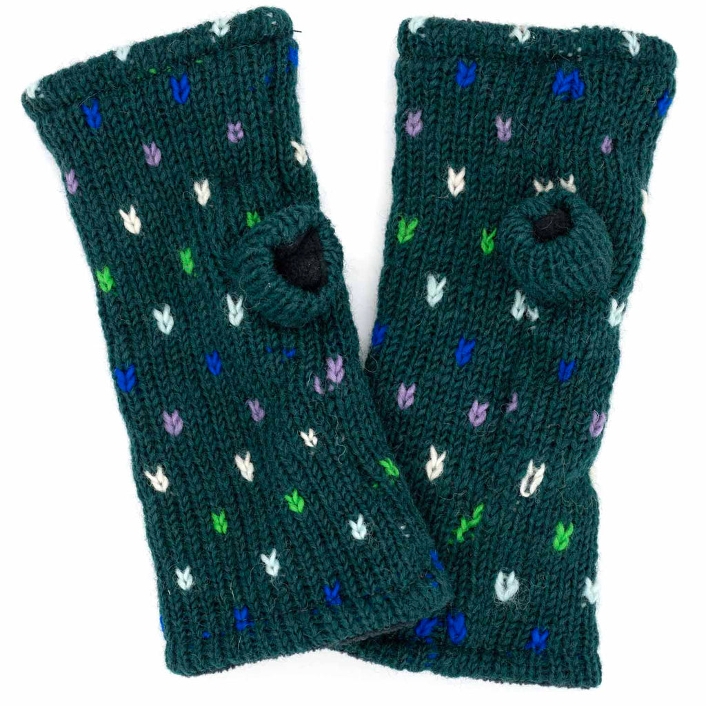 Fleece Lined Fleck Wool Tube Gloves-Gloves-Siesta Crafts