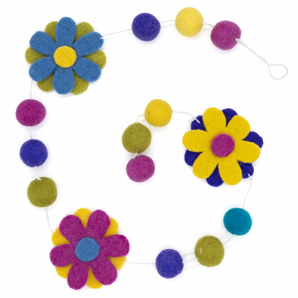 Felt Hanging - Colourful Flowers