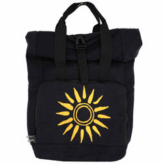 Roll Top Black Sun Backpack-Bags & Purses-Siesta Crafts