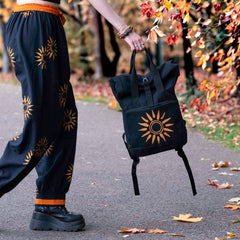 Roll Top Black Sun Backpack-Bags & Purses-Siesta Crafts