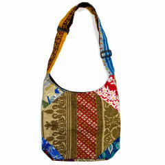 Patchwork Recycled Sari Shoulder Bag-Bags & Purses-Siesta Crafts