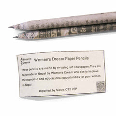 Recycled Newspaper Pencils (Pack of 3)-Office & Stationery-Siesta Crafts