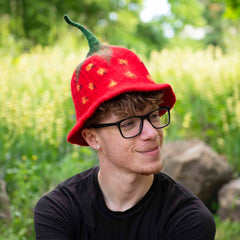 Strawberry Felt Hat-Hats-Siesta Crafts