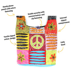 Patchwork Hippy Bag-Bags & Purses-Siesta Crafts