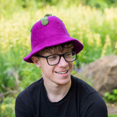 Aubergine Felt Hat-Hats-Siesta Crafts