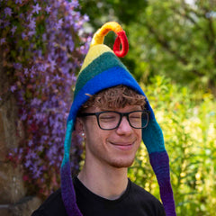 Rainbow Felt Earflap Hat-Hats-Siesta Crafts