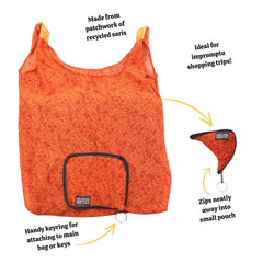 Recycled Sari Fold Out Bag-Bags & Purses-Siesta Crafts