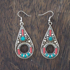 Metal Oval Earrings-Earrings-Siesta Crafts
