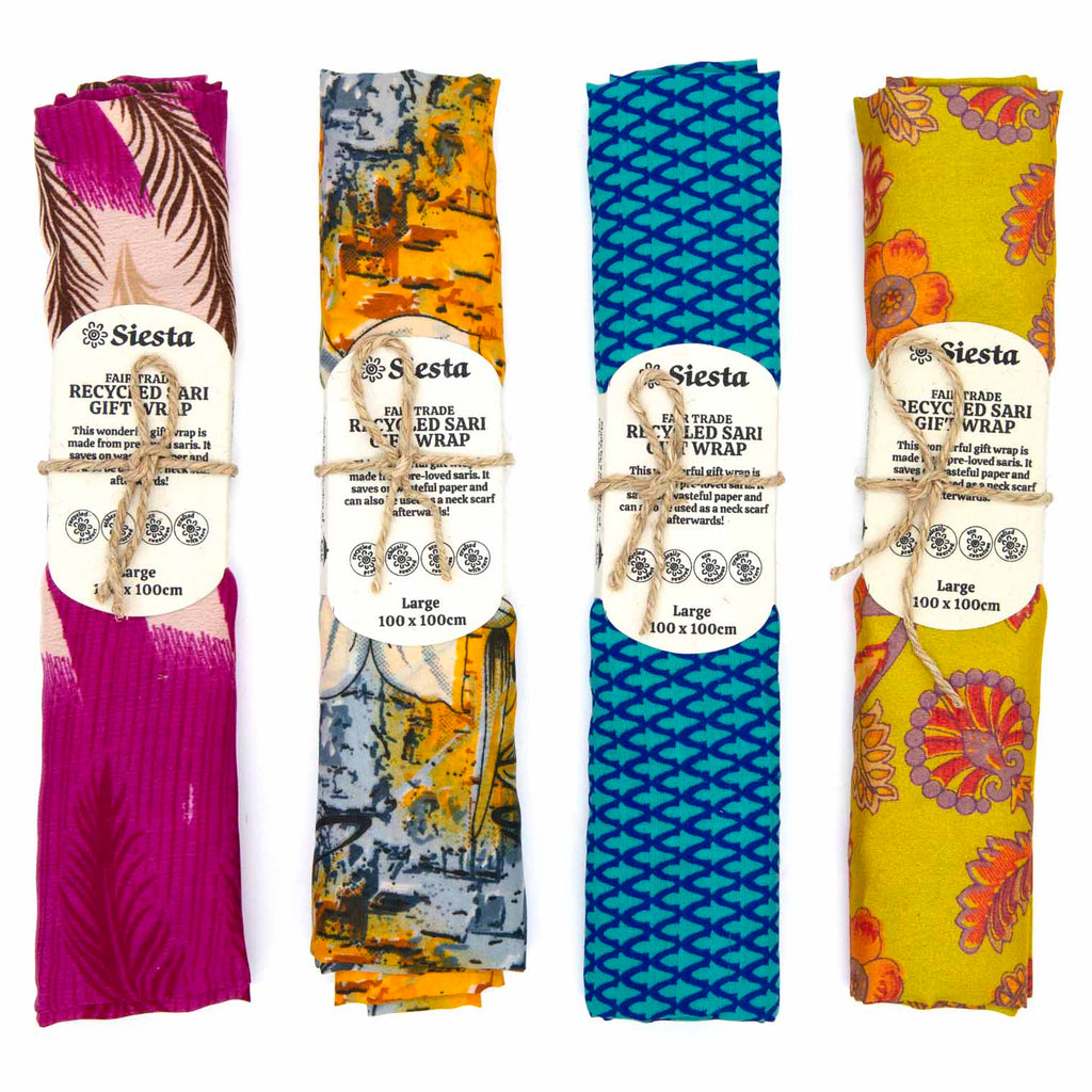 Nepalese Recycled Sari Gift Wrap - Large-Office & Stationery-Siesta Crafts