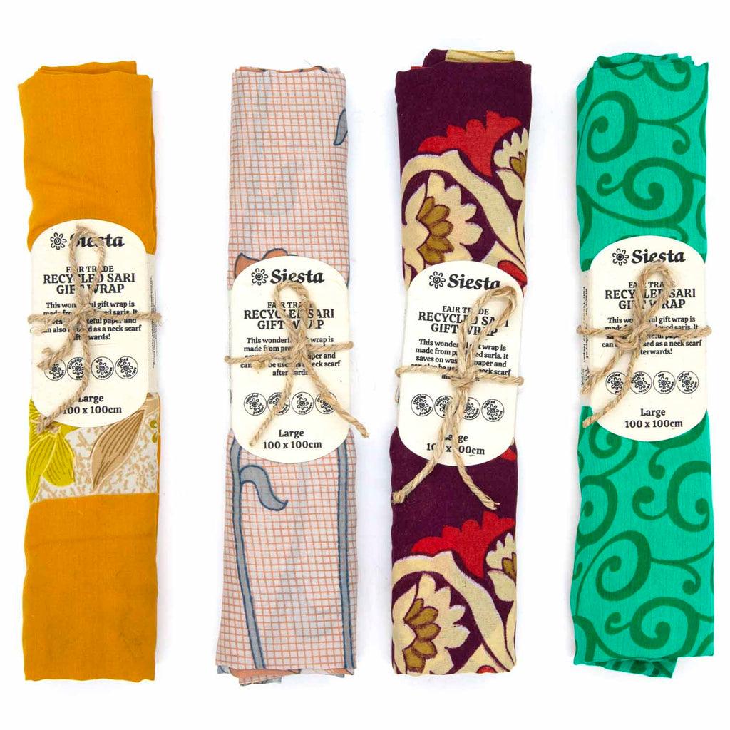Nepalese Recycled Sari Gift Wrap - Large-Office & Stationery-Siesta Crafts