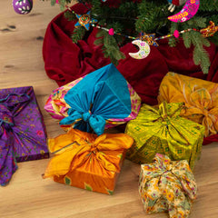 Nepalese Recycled Sari Gift Wrap - Medium-Office & Stationery-Siesta Crafts