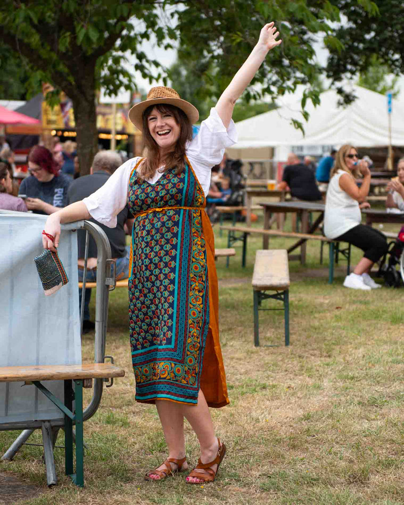Recycled Sari Slip Dress-Dresses-Siesta Crafts