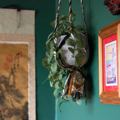 Recycled Sari Plant Hanger Small-Plant Pots, Vases & Hangers-Siesta Crafts