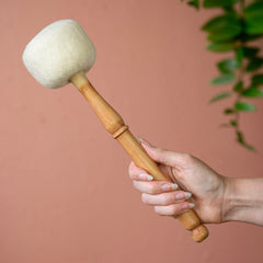 White Wool Mallet-Singing Bowls-Siesta Crafts