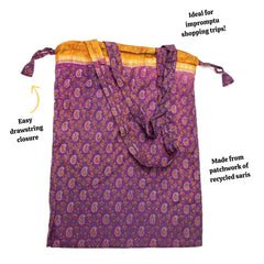 Recycled Sari Shopper Bag-Bags & Purses-Siesta Crafts
