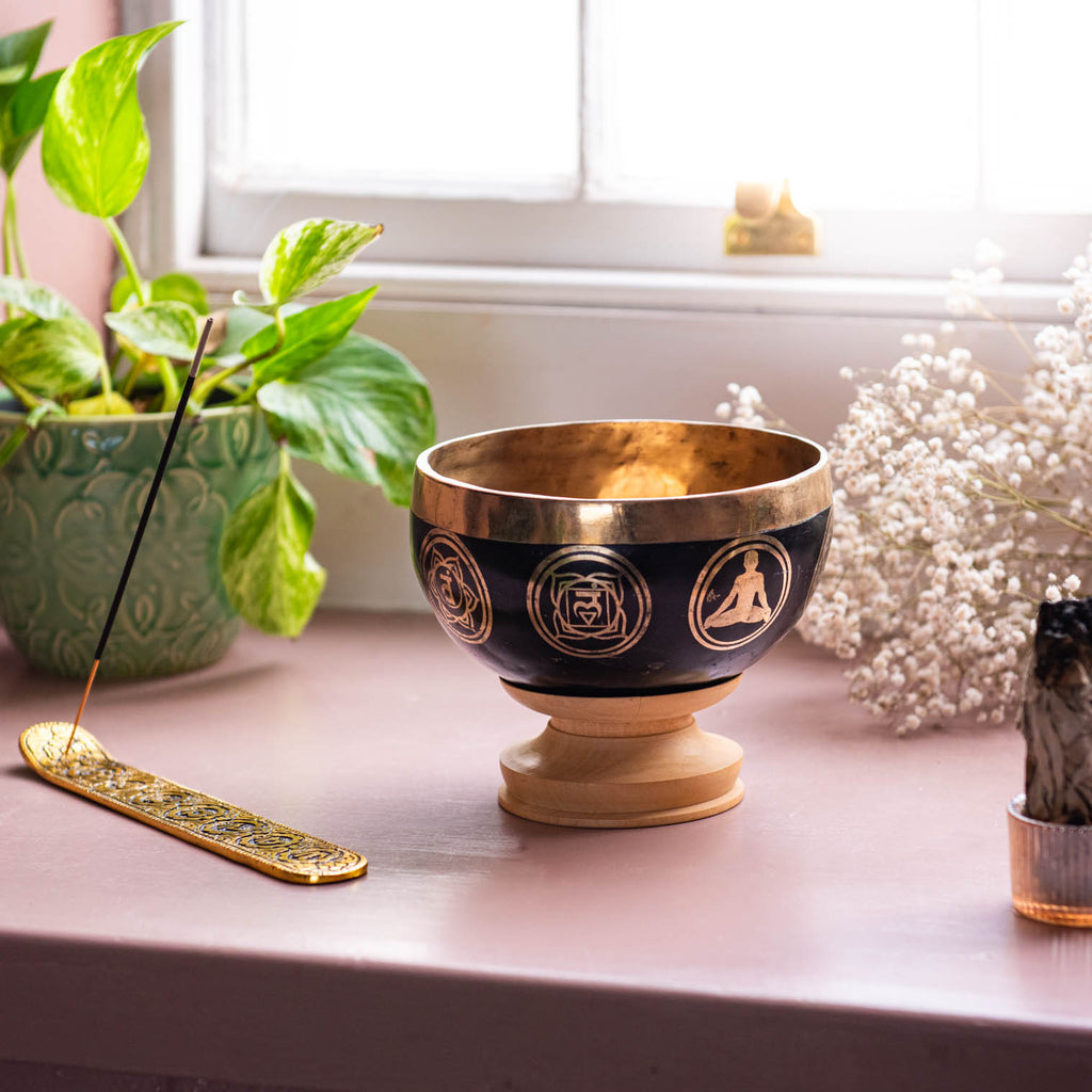 Mustang Black Singing Bowl-Singing Bowls-Siesta Crafts