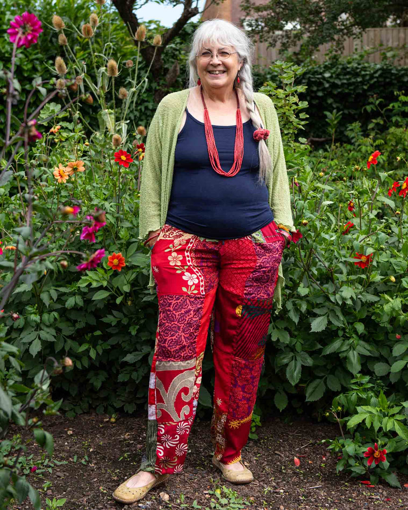 Recycled Sari Patch Trousers-Trousers-Siesta Crafts