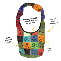 Peace Spiral Shoulder Bag-Bags & Purses-Siesta Crafts
