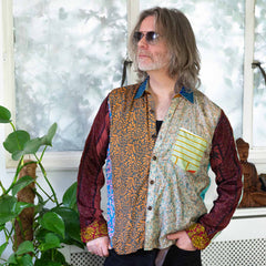 Recycled Sari Patch Shirt-Shirts-Siesta Crafts
