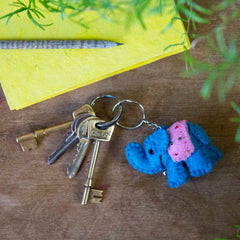 Elephant Felt Keyring-Keyrings & Bag Charms-Siesta Crafts