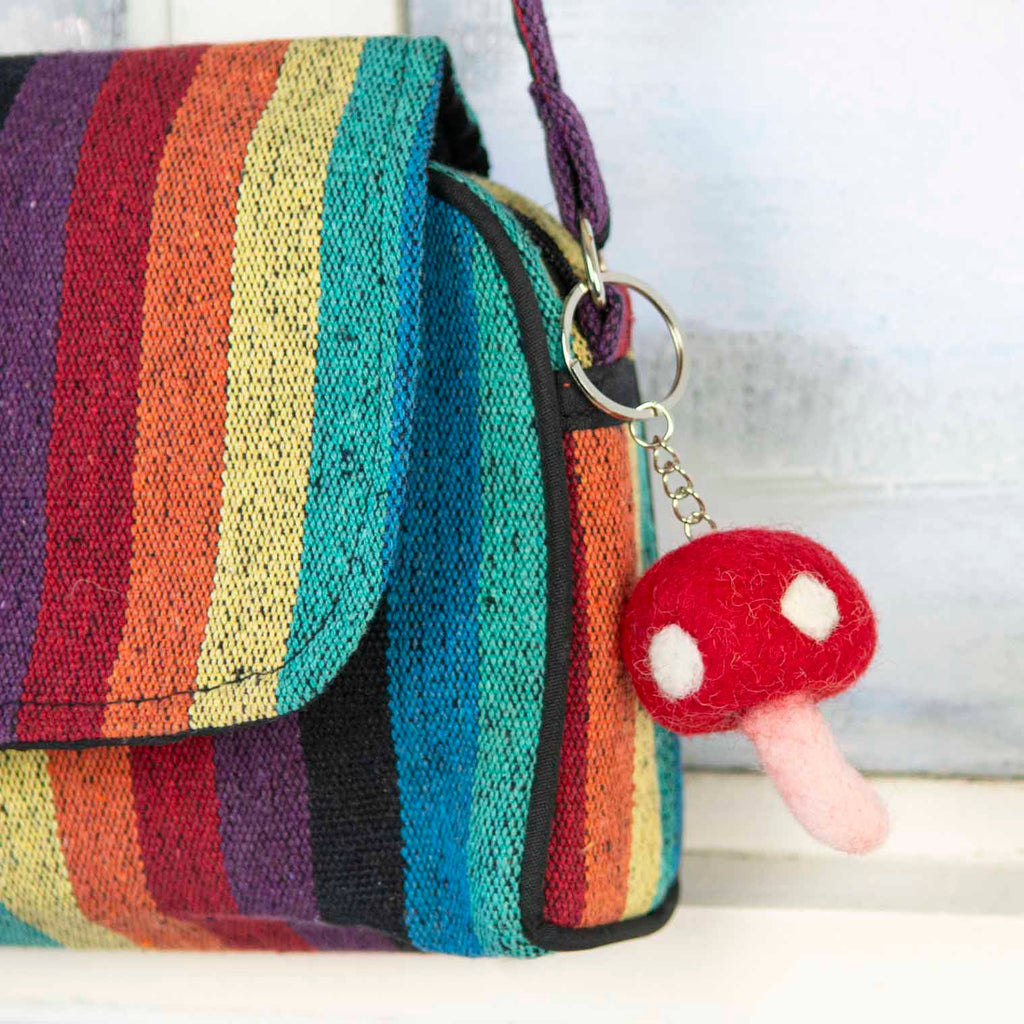 Mushroom Felt Keyring-Keyrings & Bag Charms-Siesta Crafts