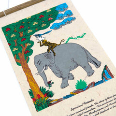 Lokta Deity Scroll - Four Friends-Buddhism-Siesta Crafts