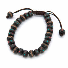 Bone Bead Bracelet - Black-Bracelets & Wristbands-Siesta Crafts