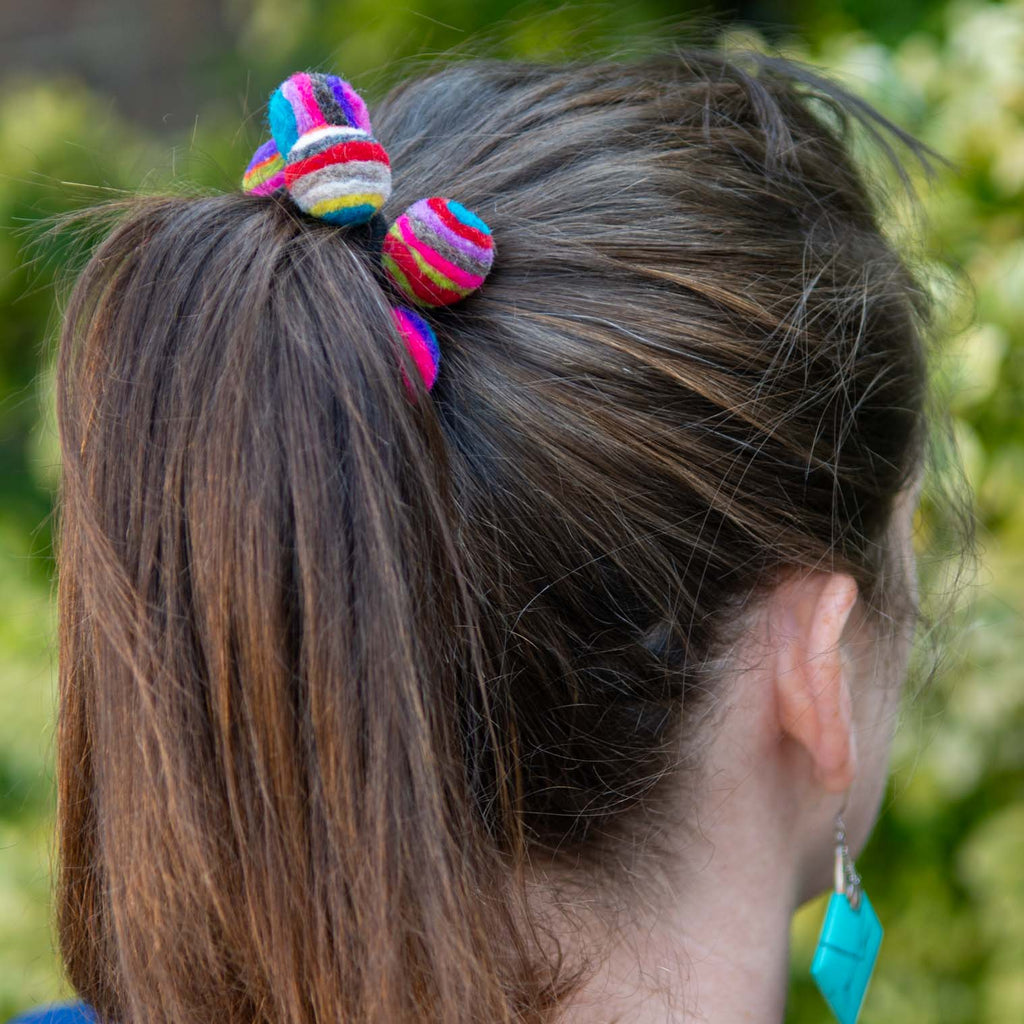 Swirl Bobble Felt Scrunchie-Hair Accessories-Siesta Crafts