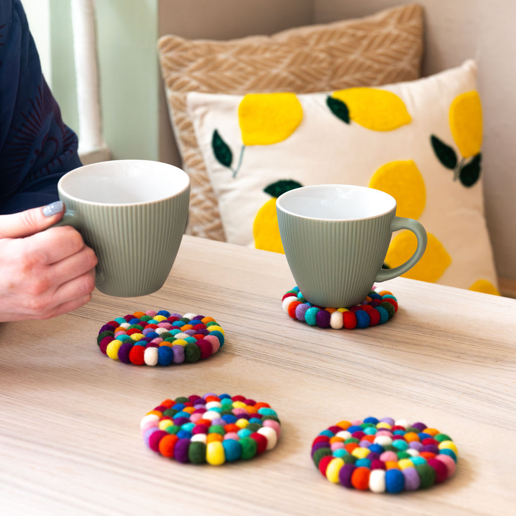 Felt Bobble Coaster-Kitchen & Tableware-Siesta Crafts