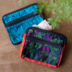 Recycled Sari Double Zip Purse-Bags & Purses-Siesta Crafts