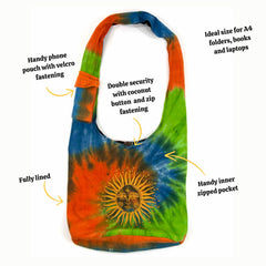 Tie Dye Sun Shoulder Bag-Bags & Purses-Siesta Crafts