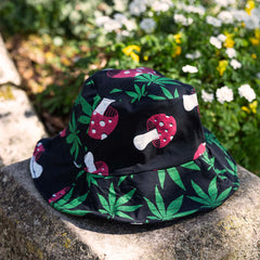 Leaf and Shrooms Bucket Hat-Hats-Siesta Crafts