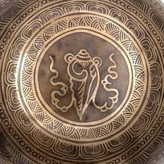 Flower of Life and Conch Etched Singing Bowl No.17-Singing Bowls-Siesta Crafts