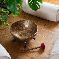 Buddha Etched Singing Bowl No.18-Singing Bowls-Siesta Crafts