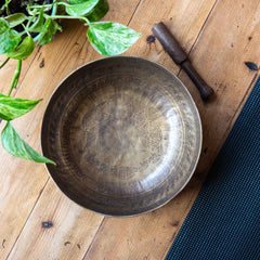 Etched Healing Singing Bowl-Singing Bowls-Siesta Crafts